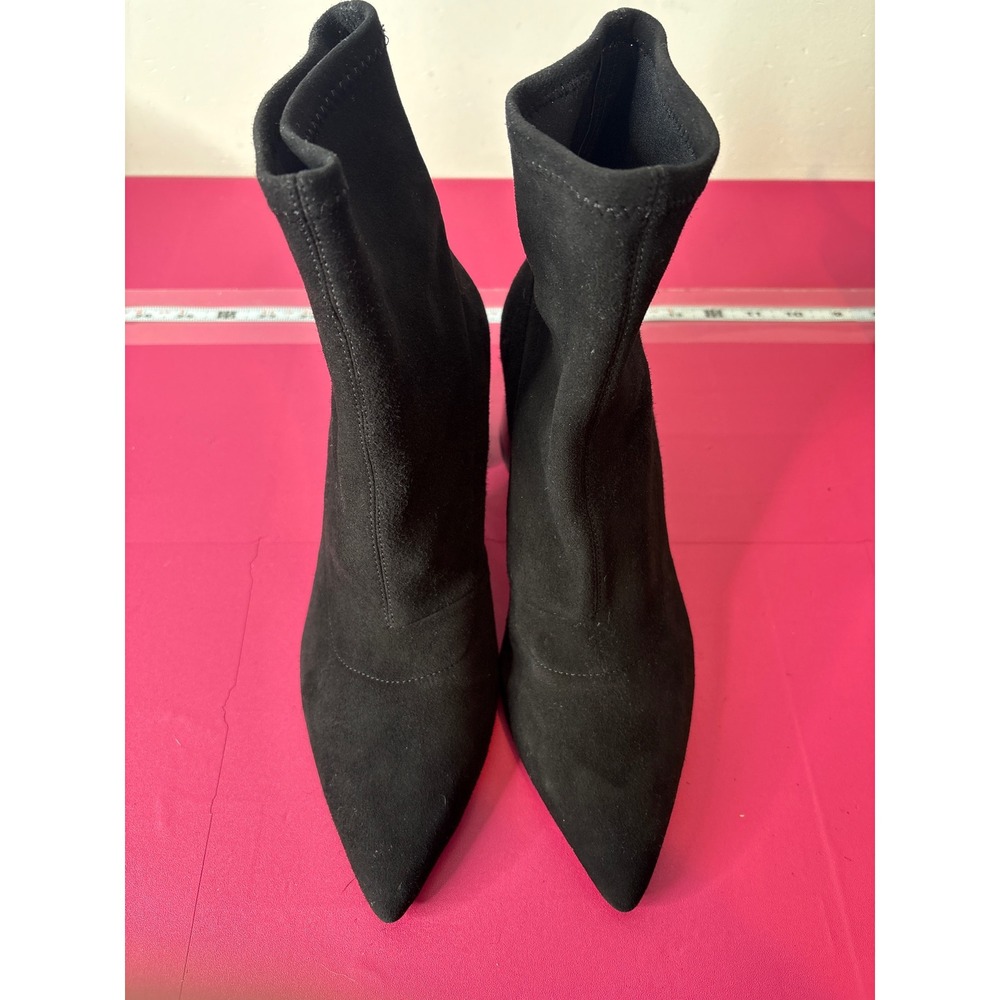 ALTERRE‎ Womens Black Suede Pointed Toe Sock Booties Block Heel Size 8.5 - Picture 2 of 8